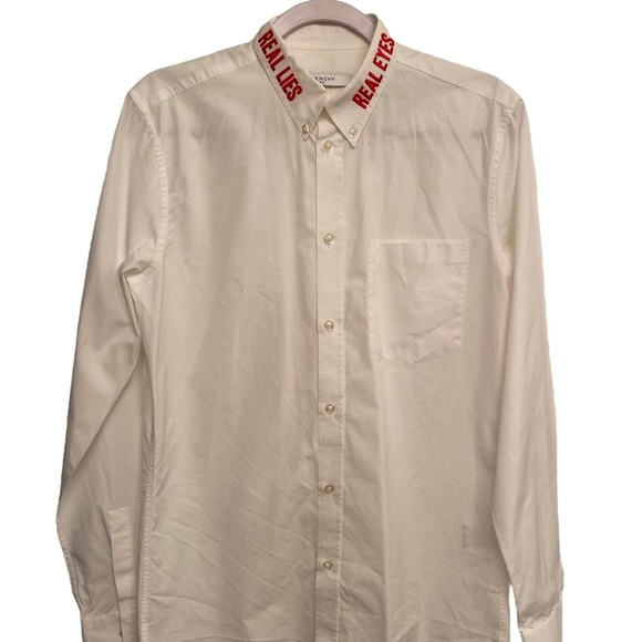 Givenchy Other - GIVENCHY Rare ‘ Real Eyes Realize Real Lies’ Embroidered Button Up